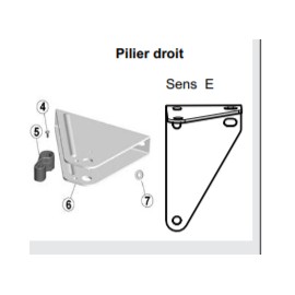 SOMFY JEU DE PATTE FIXATION DROITE POUR VERIN SGS 400