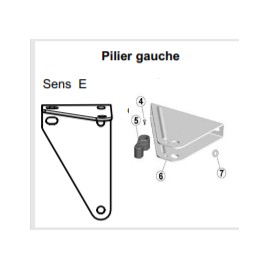SOMFY JEU DE PATTE FIXATION GAUCHE POUR VERIN SGS 400