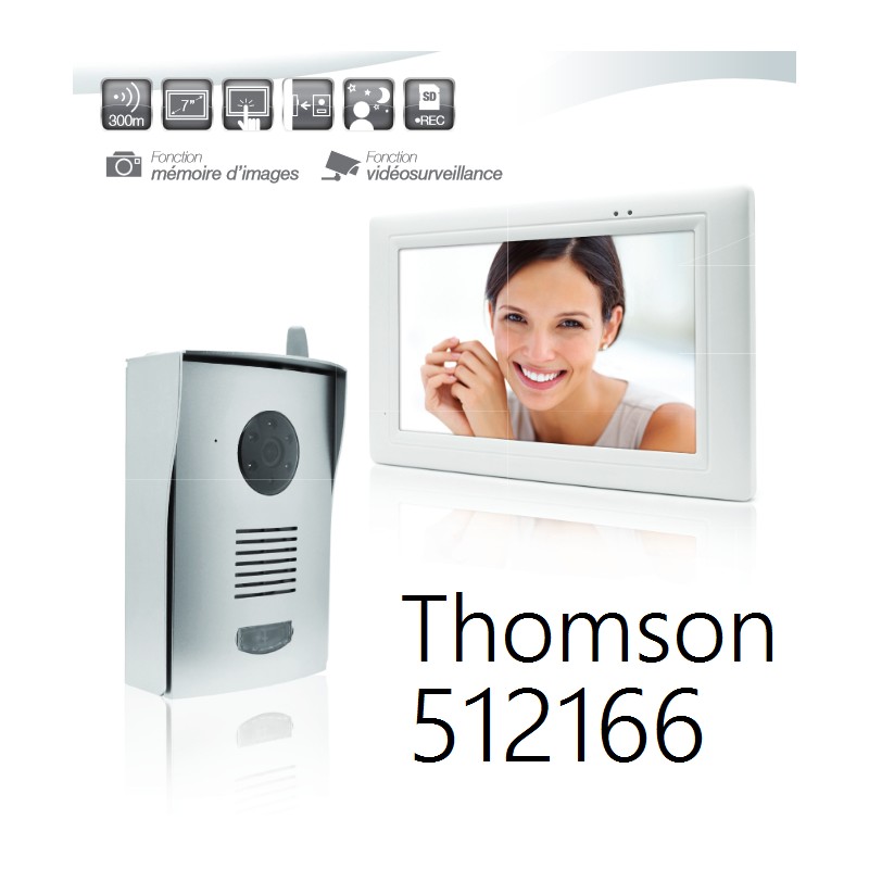 Thomson - Interphone Vidéo sans fil portée 300m max mémorisation visiteurs  - Cdiscount Bricolage